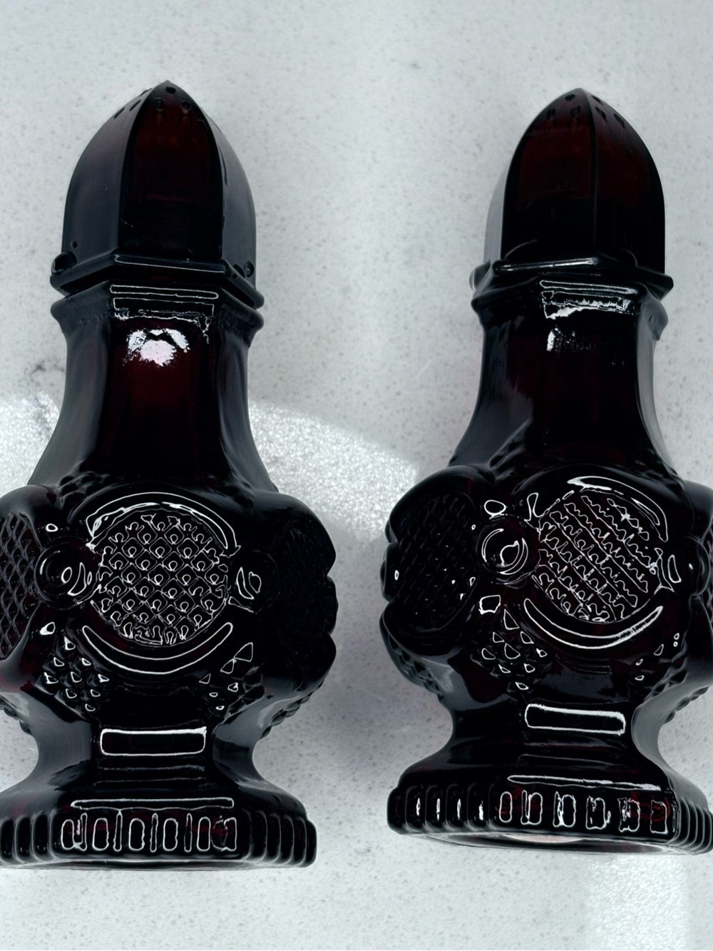 Vintage Cape Cod Avon Ruby Red Salt and Pepper Shakers - 1978